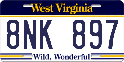 WV license plate 8NK897
