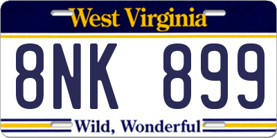 WV license plate 8NK899