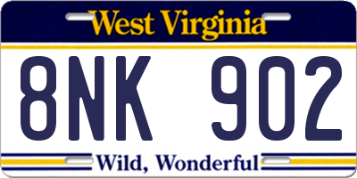 WV license plate 8NK902