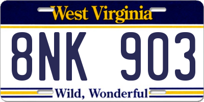 WV license plate 8NK903