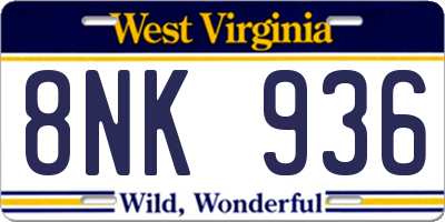 WV license plate 8NK936