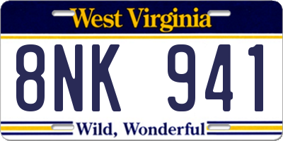 WV license plate 8NK941