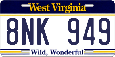 WV license plate 8NK949