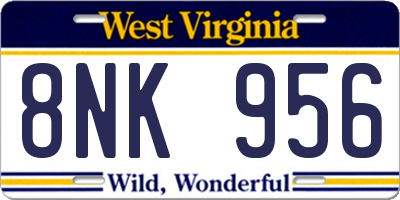 WV license plate 8NK956