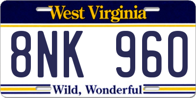 WV license plate 8NK960