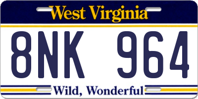 WV license plate 8NK964