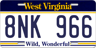 WV license plate 8NK966