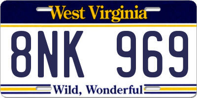WV license plate 8NK969
