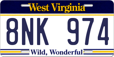 WV license plate 8NK974