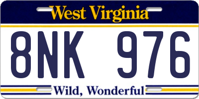WV license plate 8NK976