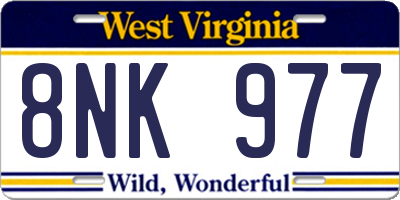 WV license plate 8NK977