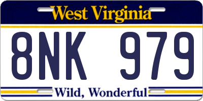 WV license plate 8NK979