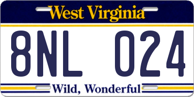 WV license plate 8NL024