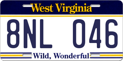 WV license plate 8NL046