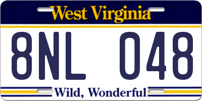 WV license plate 8NL048