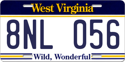 WV license plate 8NL056