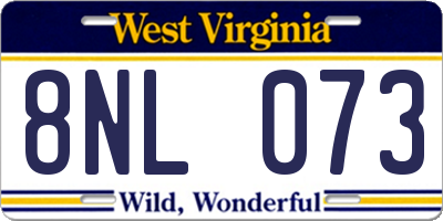 WV license plate 8NL073