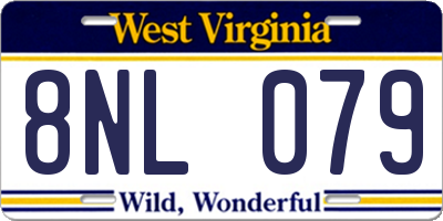 WV license plate 8NL079
