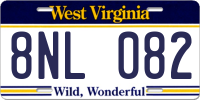 WV license plate 8NL082