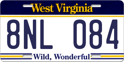WV license plate 8NL084