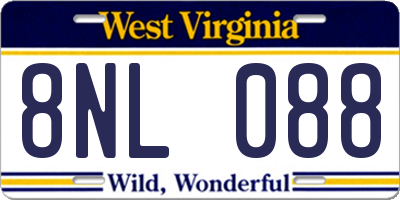 WV license plate 8NL088