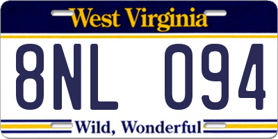 WV license plate 8NL094