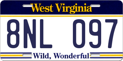 WV license plate 8NL097