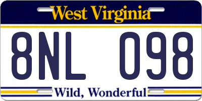 WV license plate 8NL098