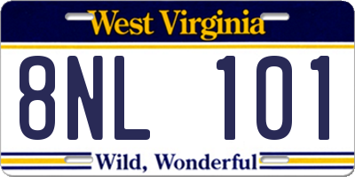 WV license plate 8NL101
