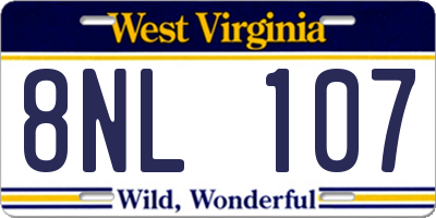 WV license plate 8NL107