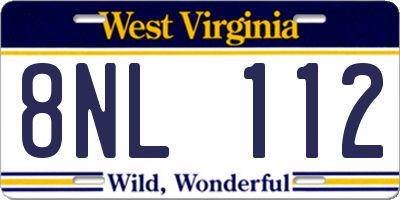 WV license plate 8NL112