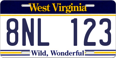 WV license plate 8NL123