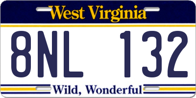 WV license plate 8NL132