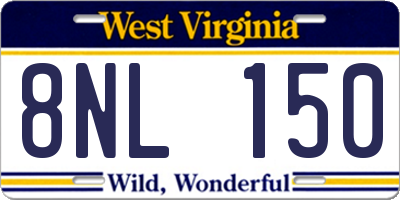 WV license plate 8NL150