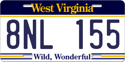 WV license plate 8NL155
