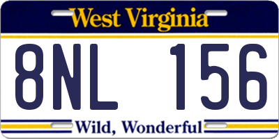 WV license plate 8NL156