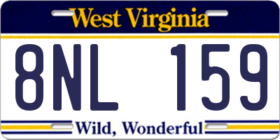 WV license plate 8NL159