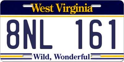 WV license plate 8NL161