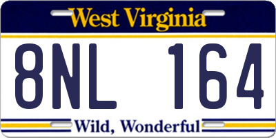 WV license plate 8NL164