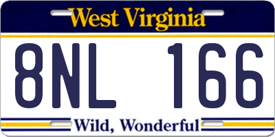 WV license plate 8NL166