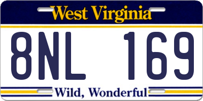 WV license plate 8NL169
