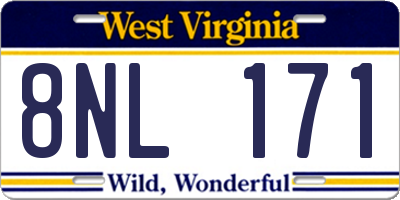 WV license plate 8NL171