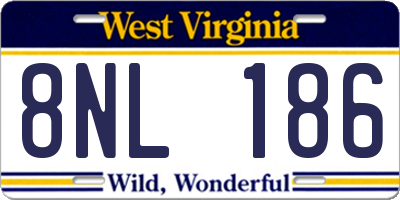 WV license plate 8NL186