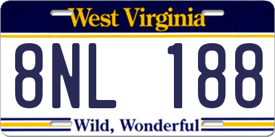 WV license plate 8NL188