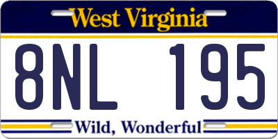 WV license plate 8NL195
