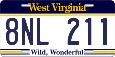 WV license plate 8NL211