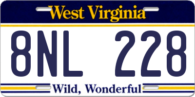 WV license plate 8NL228