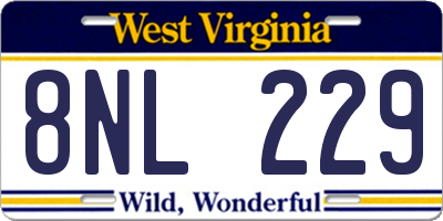 WV license plate 8NL229