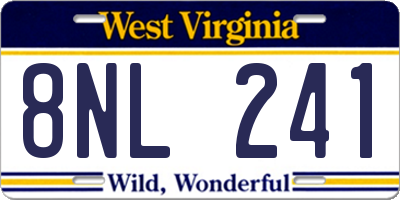 WV license plate 8NL241