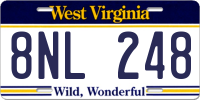 WV license plate 8NL248